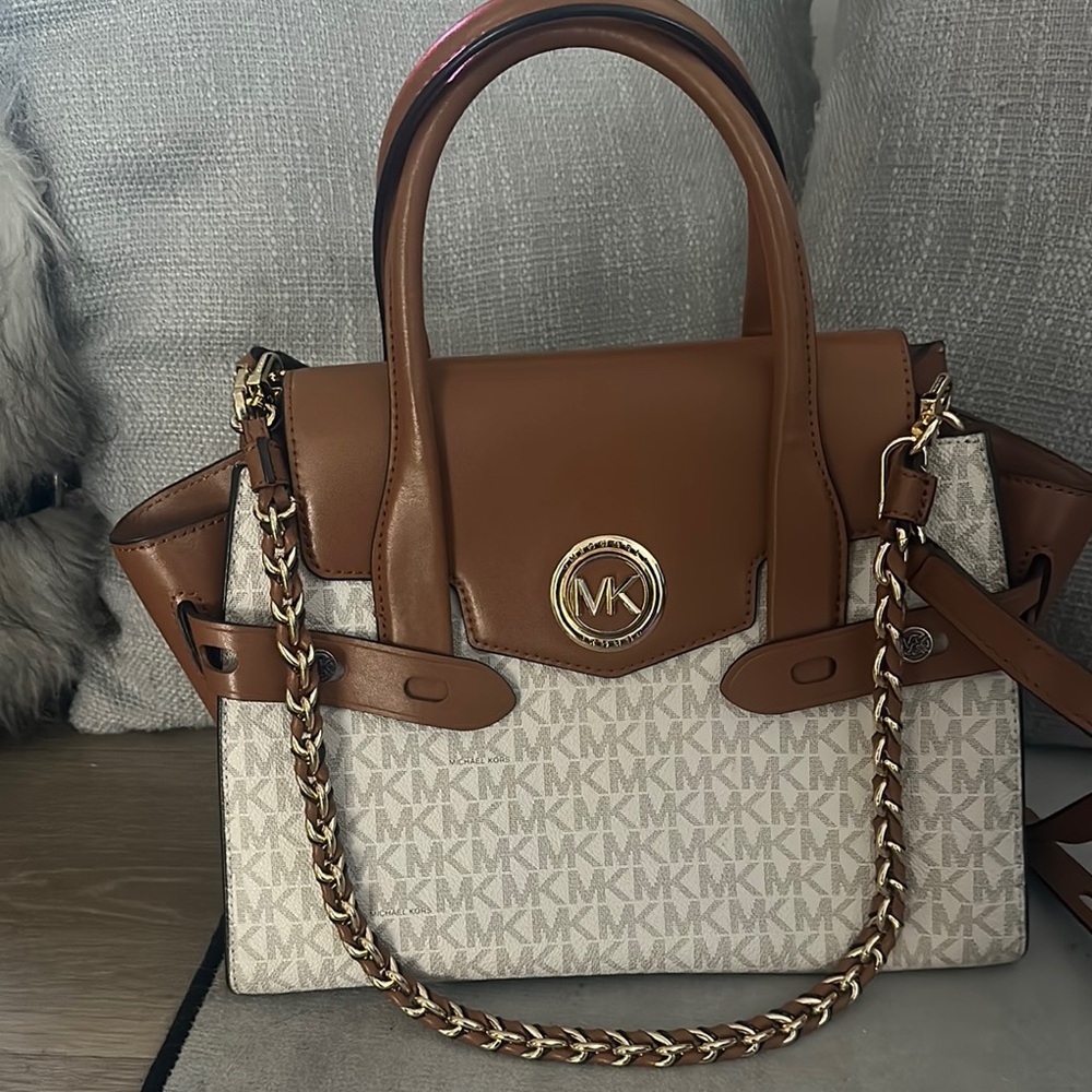 Michael Kors Brown and Cream Satchel Bag - Picture 6 of 7